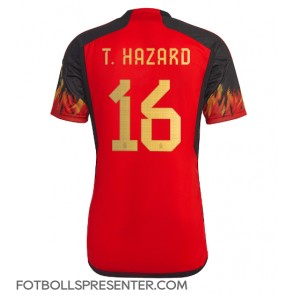 Belgien Thorgan Hazard #16 Hemma Matchtröja VM 2022 Kortärmad